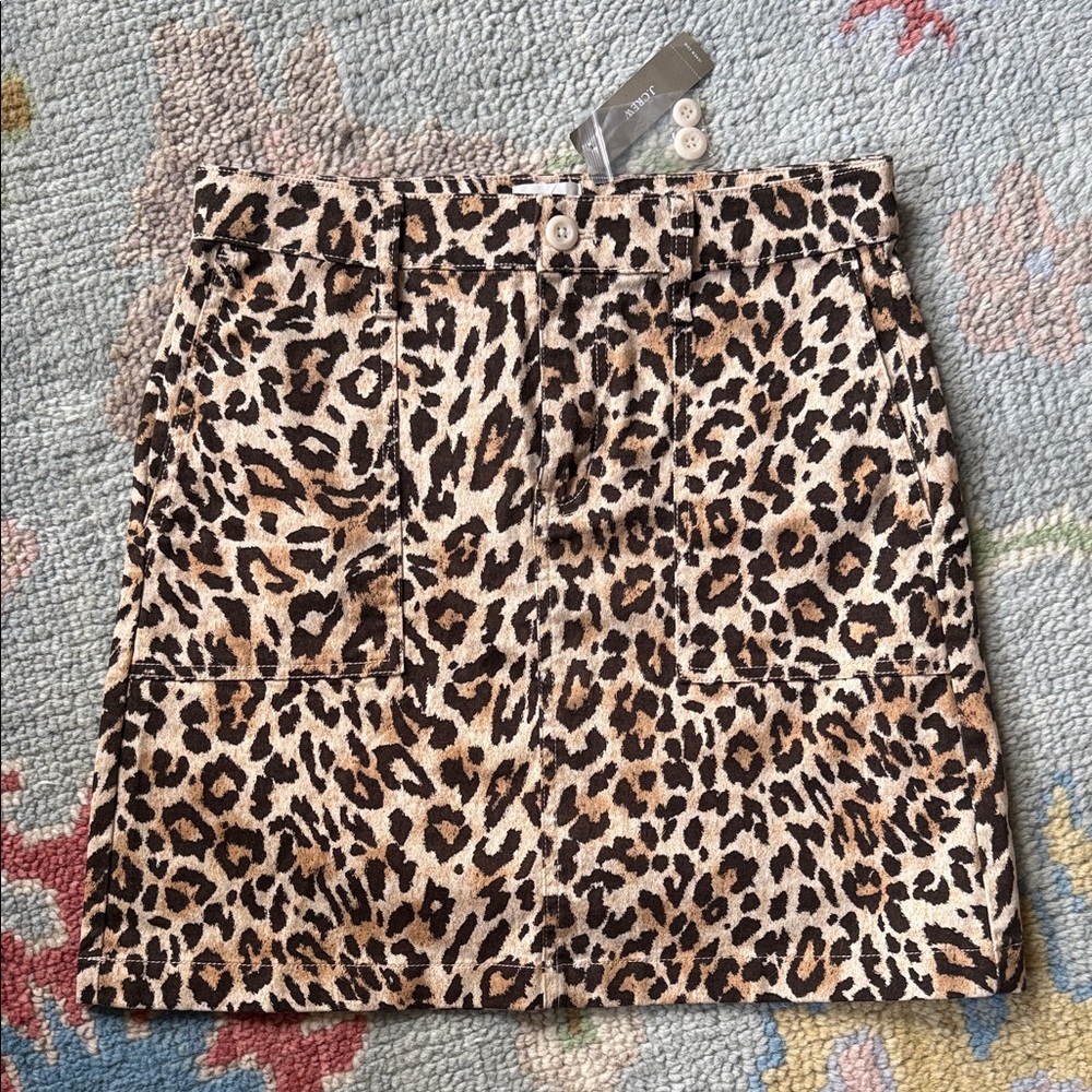 J. Crew Animal Print Mini Skirt size 2
